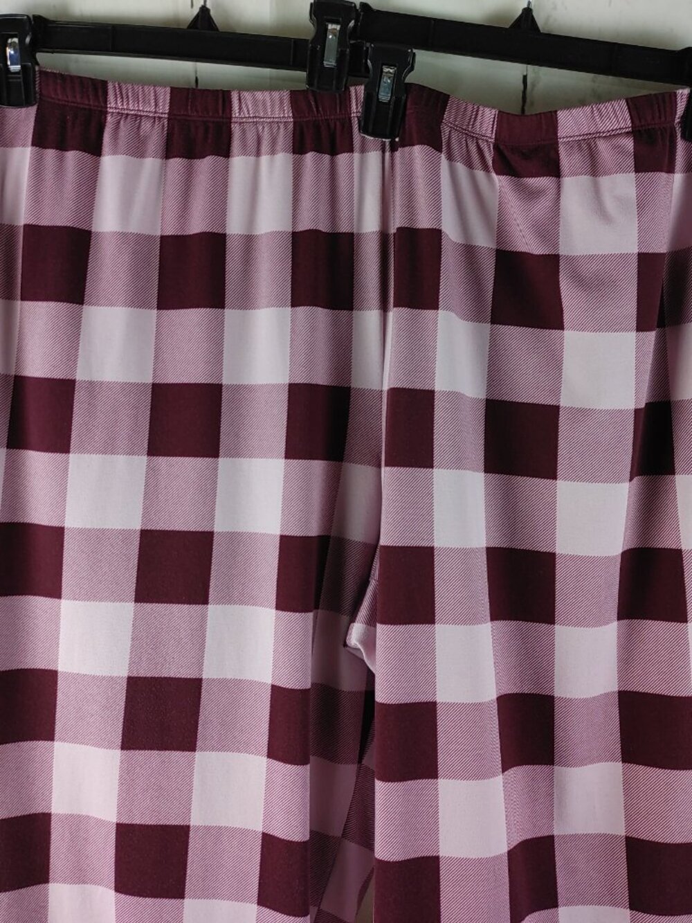 Joyspun Hello Beautiful Size 3X(22W-24W) Maroon/Plaid 2pc Lounge Set W/Pocket - Picture 9 of 16